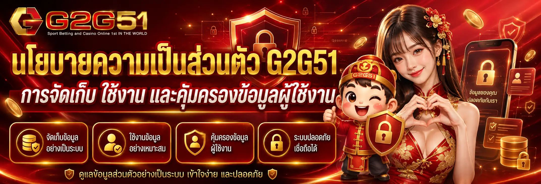 นโยบายความเป็นส่วนตัว g2g51 การจัดเก็บ ใช้งาน และคุ้มครองข้อมูลผู้ใช้งาน